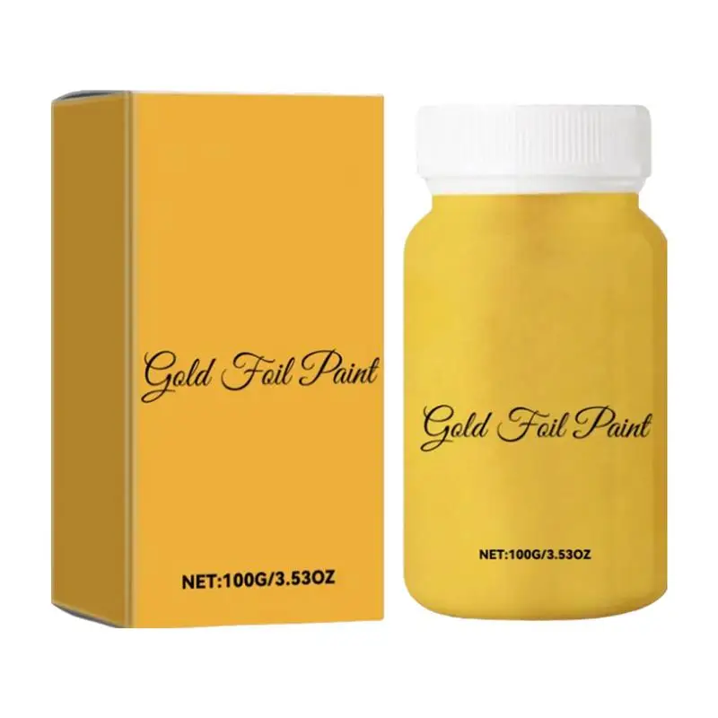 

Gold Leaf Paint 100g Water Based Gold Paint Wood Paint For Home Decor DIY Wood Cabinets Home Decor Paint Craft Paint