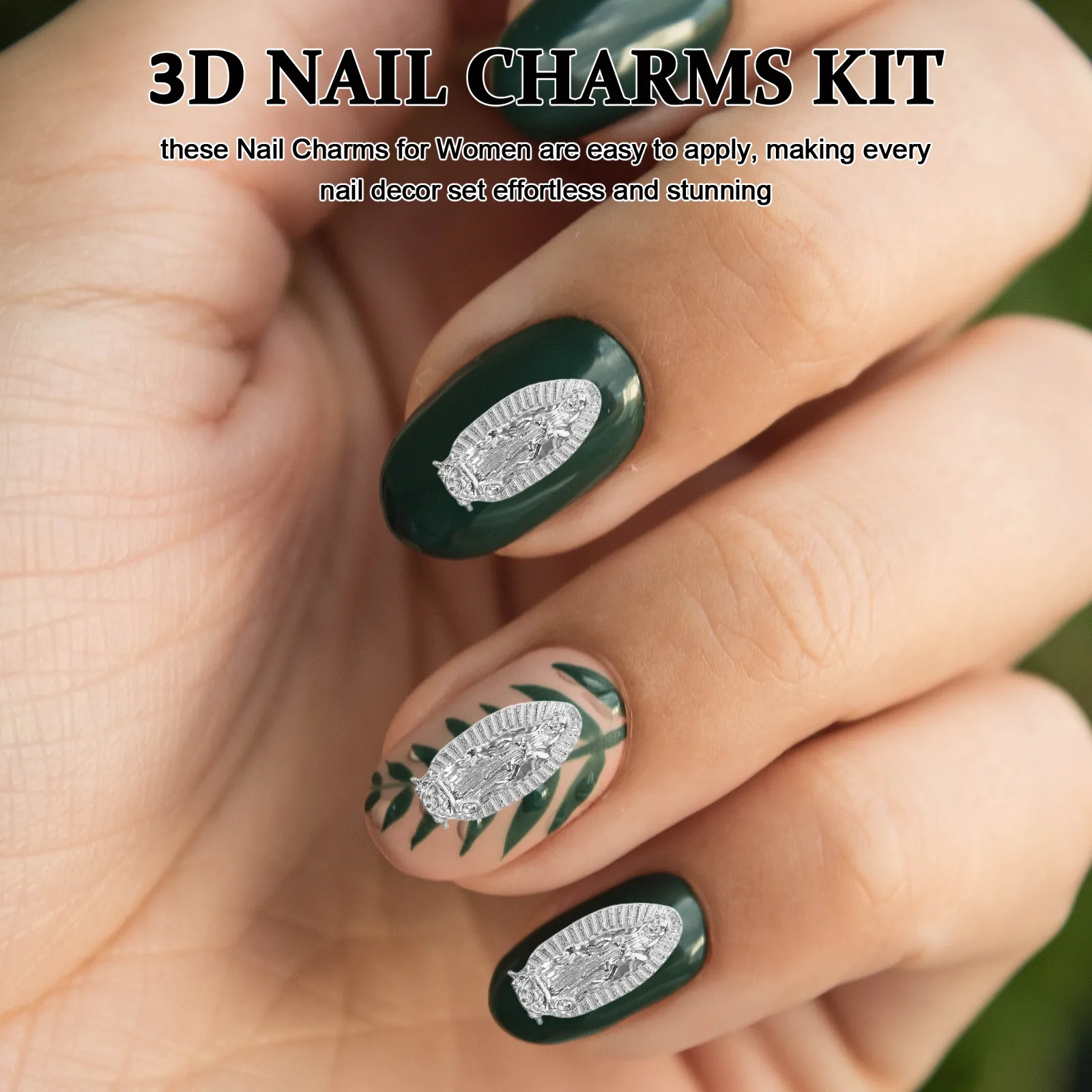 100Pcs Buddha Nail Charms Metal Alloy 3D Embossed Decoration Nail Art Accessories for Manicure Supplies Manicure Supplies