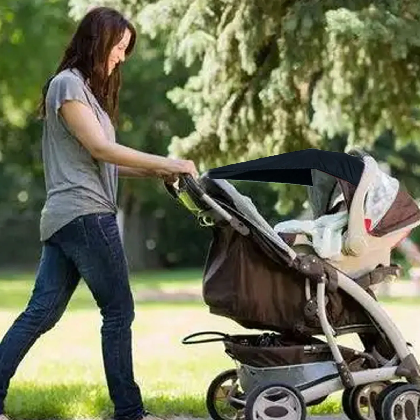 Cubierta tipo parasol Universal para cochecito de bebé, a prueba de viento, UV, cubierta para protección, accesorios para actividades al aire libre