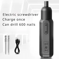 2/10N.m Torque Mini Cordless Electric Screwdriver Type-C Rechargeable Power Drill Set 3.6V Household Disassembly Repair Tools