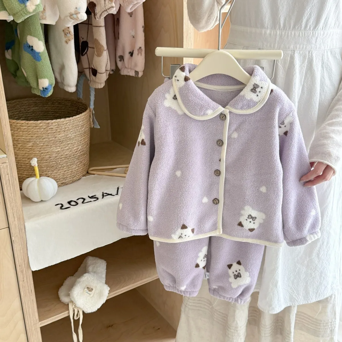 Neue Kinder-Winterpyjamas, Warme Weiche Flanell-Pyjamas, Niedliche Cartoon-Schlafanzüge für Jungen und Mädchen, Lässige Pyjama-Kleidungssets – Detail 6