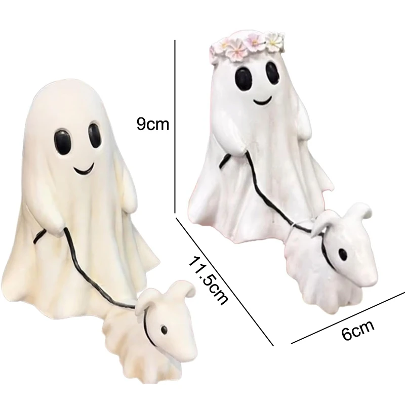 Estatua de perro fantasma que camina para Halloween, adornos de resina interesantes, decoración creativa para el hogar, regalo