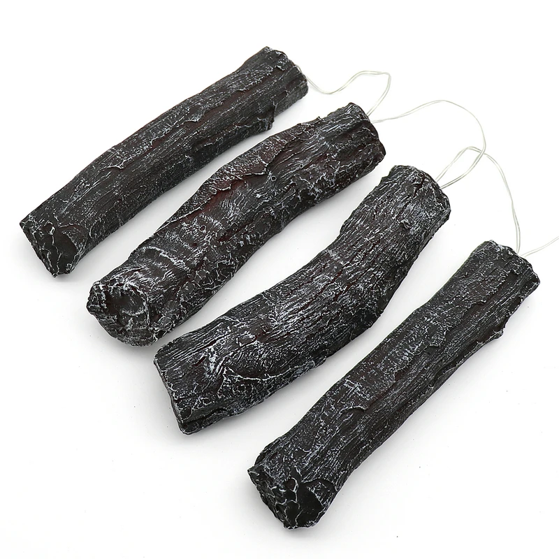 1 Set 3D-Harz-Holzkohle-Lampe, simulierte Holzkohle-Streifen, Kamin-Dekorationszubehör, LED-Carbon-Feuerlicht zur Dekoration – Detail 8
