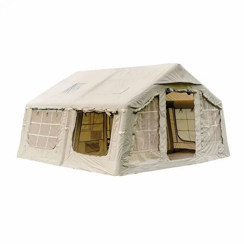 

Inflatable tent two rooms and one living room, outdoor camping camping camp hut 5-8 people cotton cloth