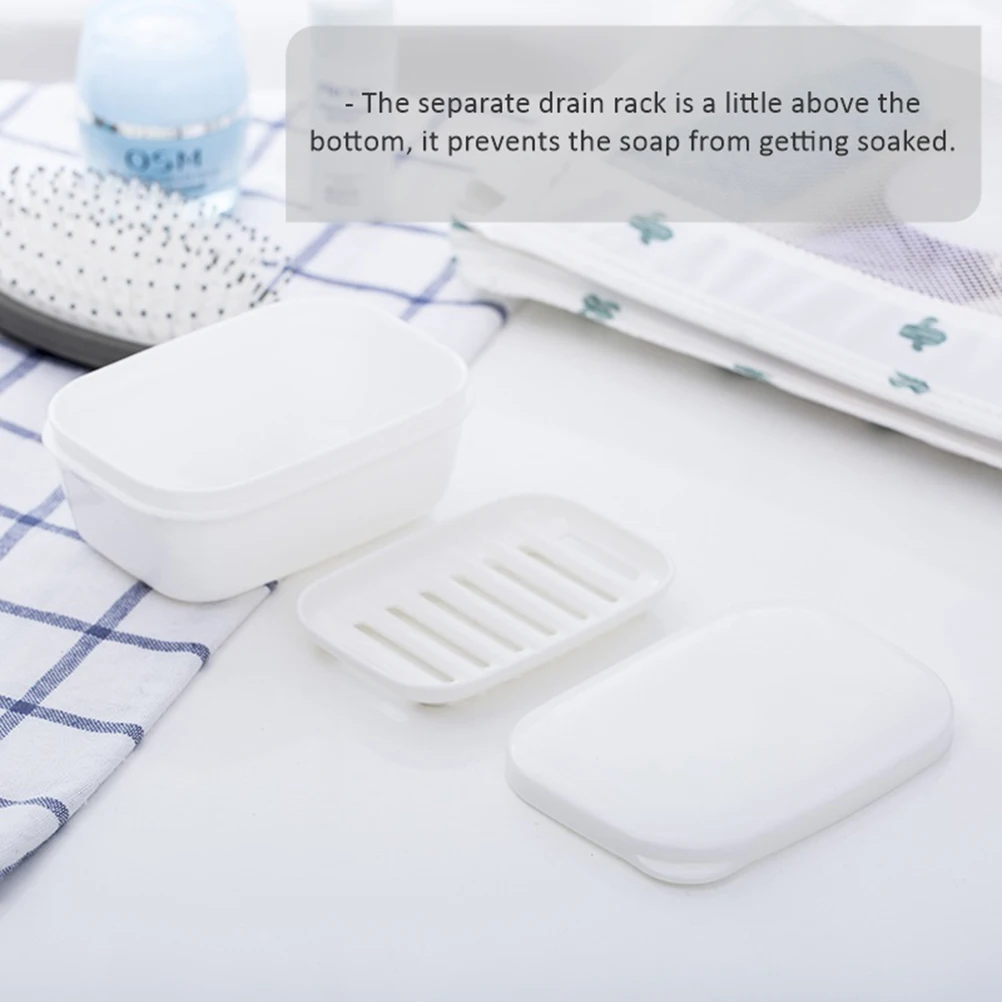 

2 Pcs Soap Storage Container Leakproof Box Self-draining Dish Holder Pp Bathroom Rack