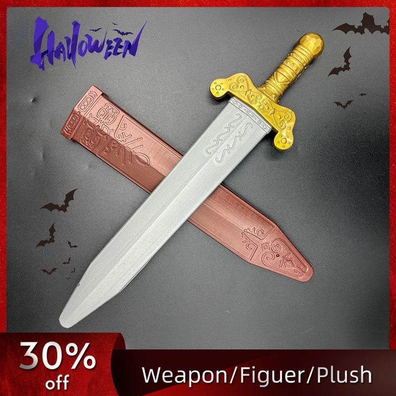 48cm/18.9in Medieval Roman Sword PU Model Weapons Props With Sheath Collectible Display Cosplay Halloween Ornaments Outdoor Toys