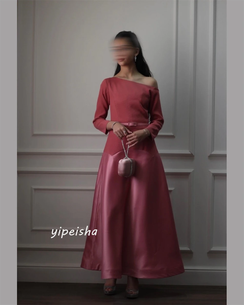 Ballkleid Saudi-Arabien Satin Schärpen Strand A-Linie One-Shoulder maßge schneiderte Anlass Kleid Midi-Kleider