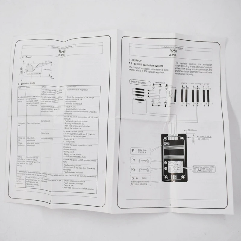 Carte technique de contrôle automatique de tension pour Leroy Somer, AVR R250, Sochi