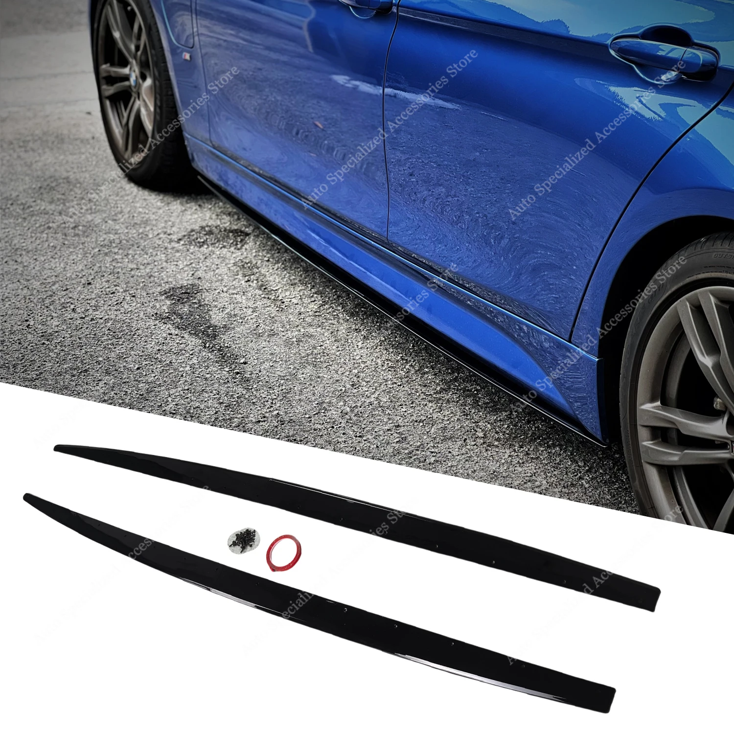 For BMW F30 Gloss Black MP Style Side Skirts Extension Rocker Panels 320i 320d 330i 335i M340i Sedan 2012-2018 Bodykits Tuning