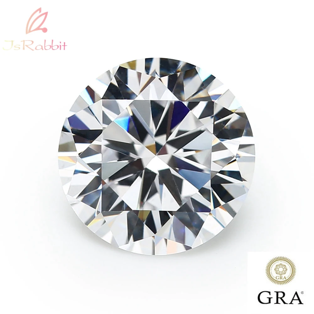 IsRabbit Real Moissanite Round Brilliant Cut 6.5MM 1CT VVS1 D Color 100% Diamond Tested Loose Gemstones Fine Jewelry Wholesale