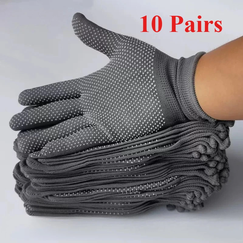 Nylon Latex Full Half Finger Work Glove Anti Slip Warm Soft Breathable Sun Protection For Construction Packing Use
