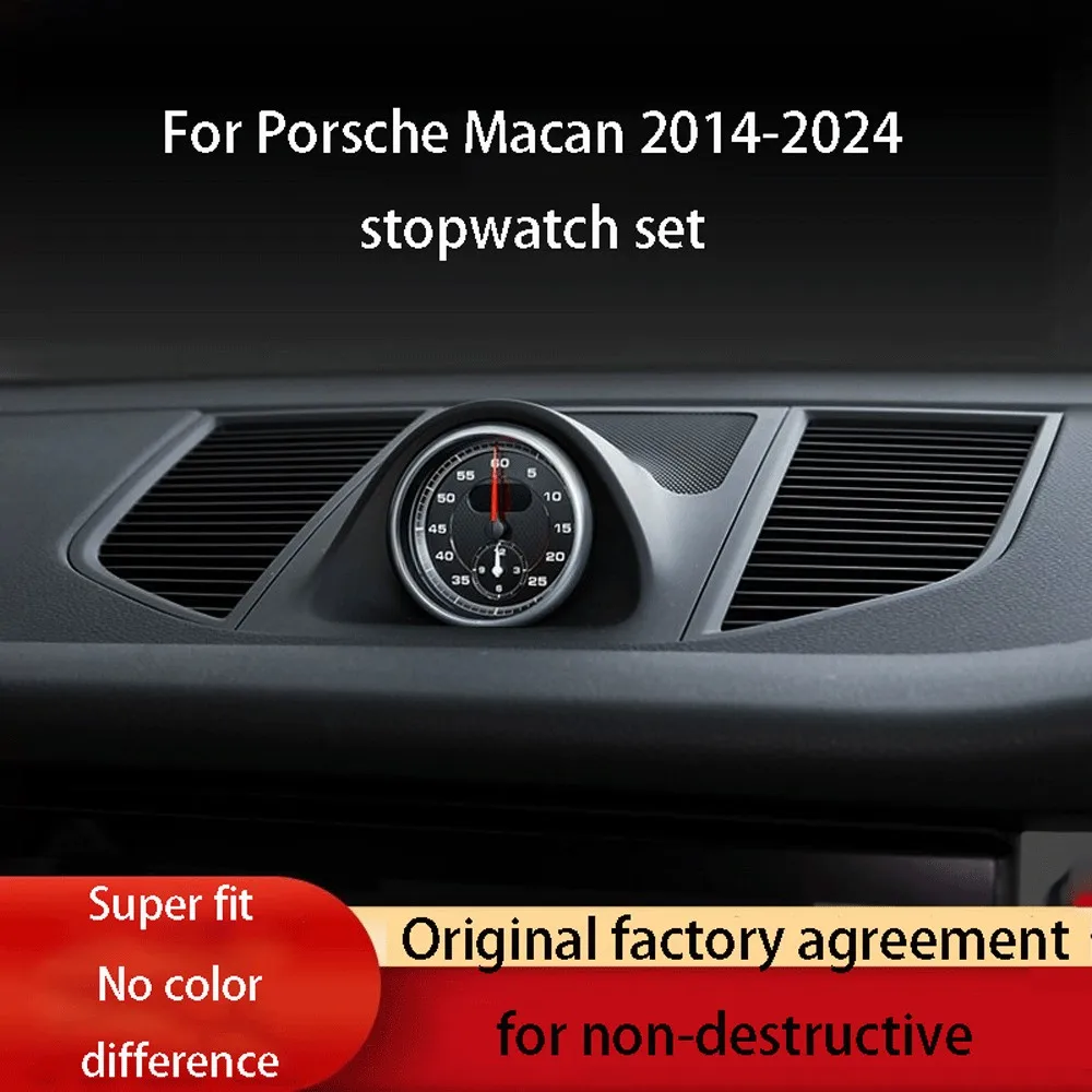 

Stopwatch compass For Porsche Macan clock watch 2014-2024 chrono instrument cover upgrade modified Car interior accessories