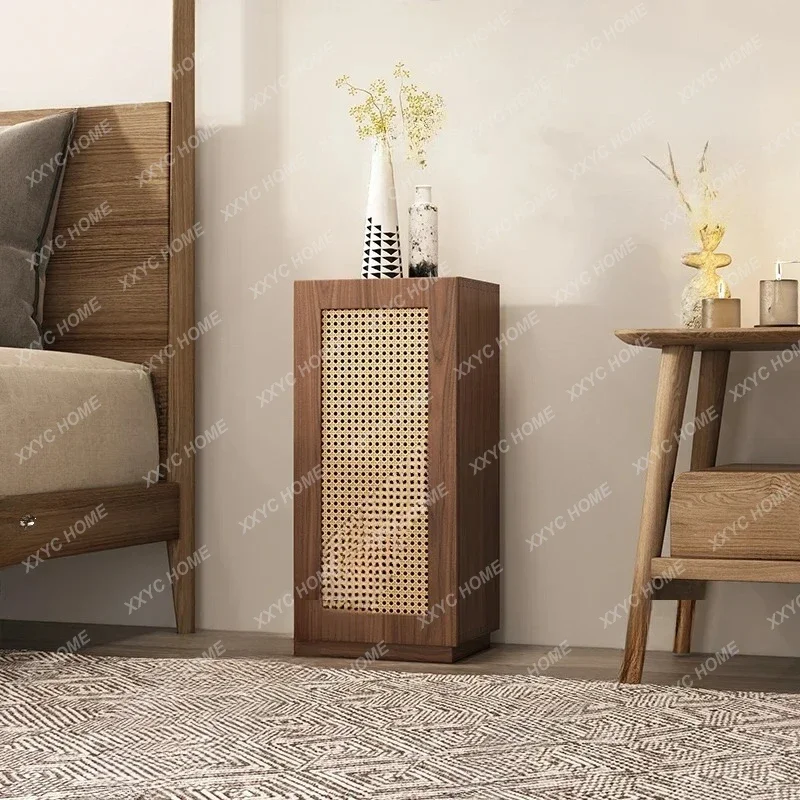 

MRattan solid wood storage bedside table modern simple locker bedroom retro small side cabinet