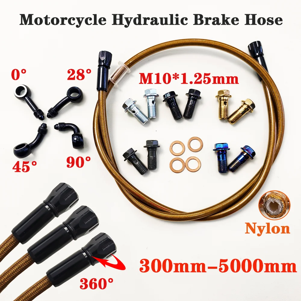 

AN3M10 Braided Brake Hose Motorcycle Hydraulic Clutch Tube Master Cylinder Brake Oil DOT Pipe Racing Motocross Dirt Pit Bike ATV