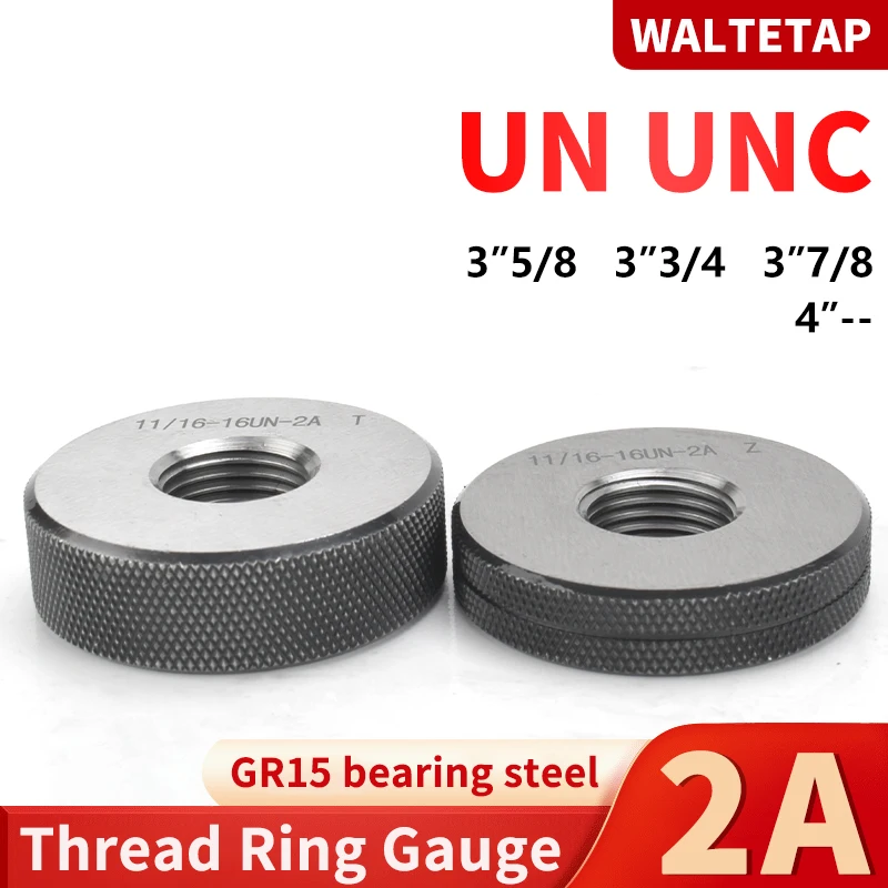 

1SET(1*GO+1*NOGO) 2A 3''5/8 3''3/4 3''7/8 4''-- UN/UNC American Standard Fine Thread Ring Gauge Measure Tool