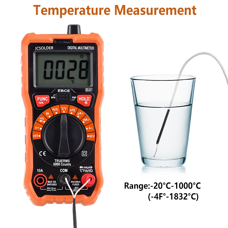 QHTITEC DM003 Multitester automatico digitale gamma automatica senza contatto Tester di rilevamento della tensione amperometro misuratore di