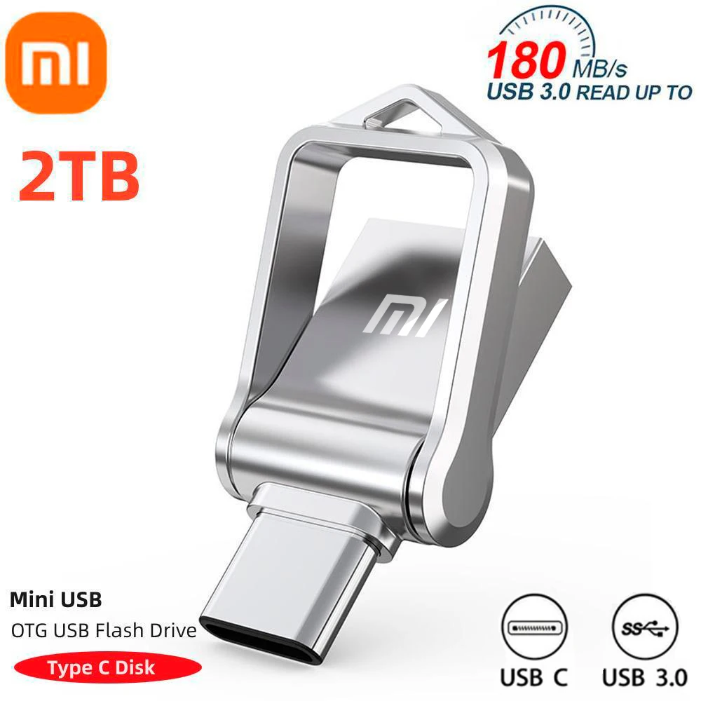 Xiaomi 2 в 1 Usb 3,0 U диск 2T/1T/512 ГБ/128 ГБ высокоскоростной компьютер двойной интерфейс металлическая флэш-память Тип с