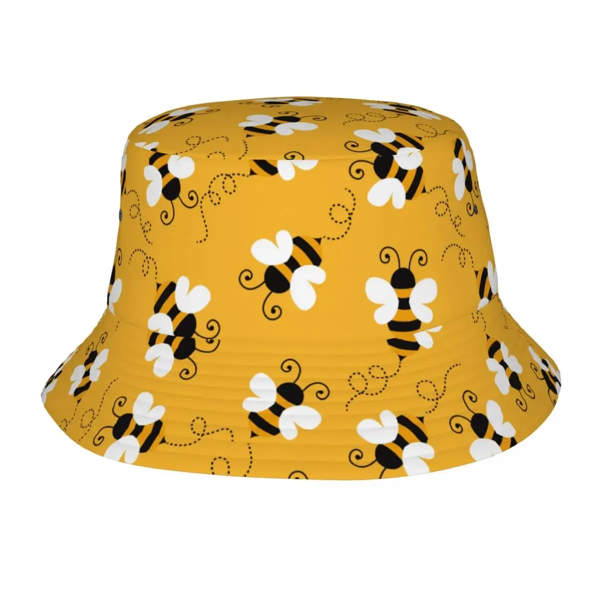 Sombrero de cubo con patrón de abeja, sombreros de viaje, sombreros de pesca para exteriores, gorra Ispoti Unisex plegable