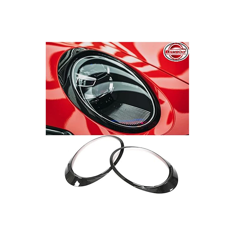 

Dry Carbon Headlight Eyebrows Eyelids Decoration Cover Trim for Porsche 911 992 Carrera 4 Turbo S GT