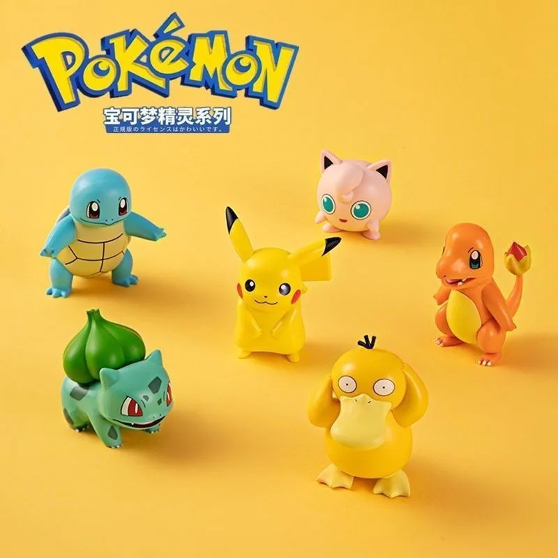 Boîte aveugle Pokemon-Kawaii Pikachu écureuil Psycanard figurines d'action à collectionner ornements de bureau poupées cadeaux pour enfants en gros
