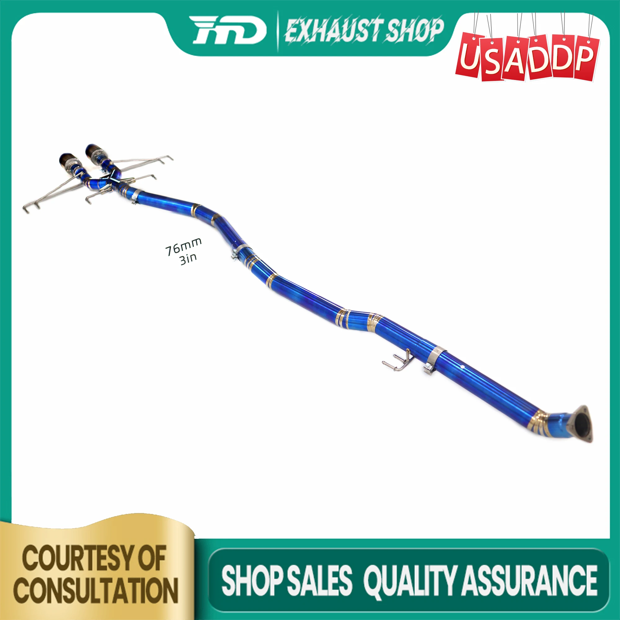 

HMD Catback for Honda Civic Type-R Fl5 Ti Exhaust system High precision Increased power Sounds good with Tips