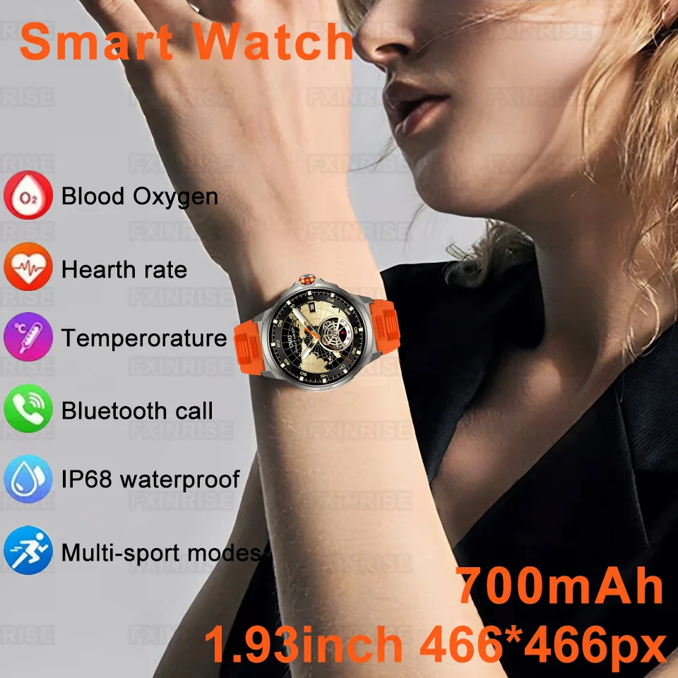 

2024 New Bluetooth Call Smart Watch Men 700mAh 466*466 HD Display Heart Rate Fitness Tracker Business Smartwatches For Huawei