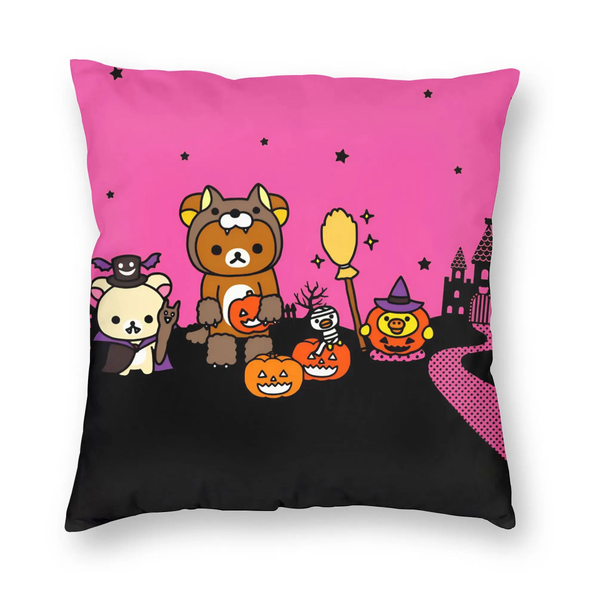Rilakkumas Halloween Kawaii Japanese Character Spooky Pillowcase Printing Cushion Cover Decorations  Pillow Case Cover Home