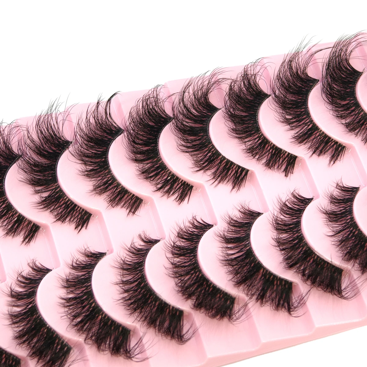 Neue 10 Paar falsche Wimpern 5D Faux Nerz Wimpern flauschige weiche Volumen natürliche Wimpern Kreuz Wimpern Wimpern wiederverwendbare Make-up Cils