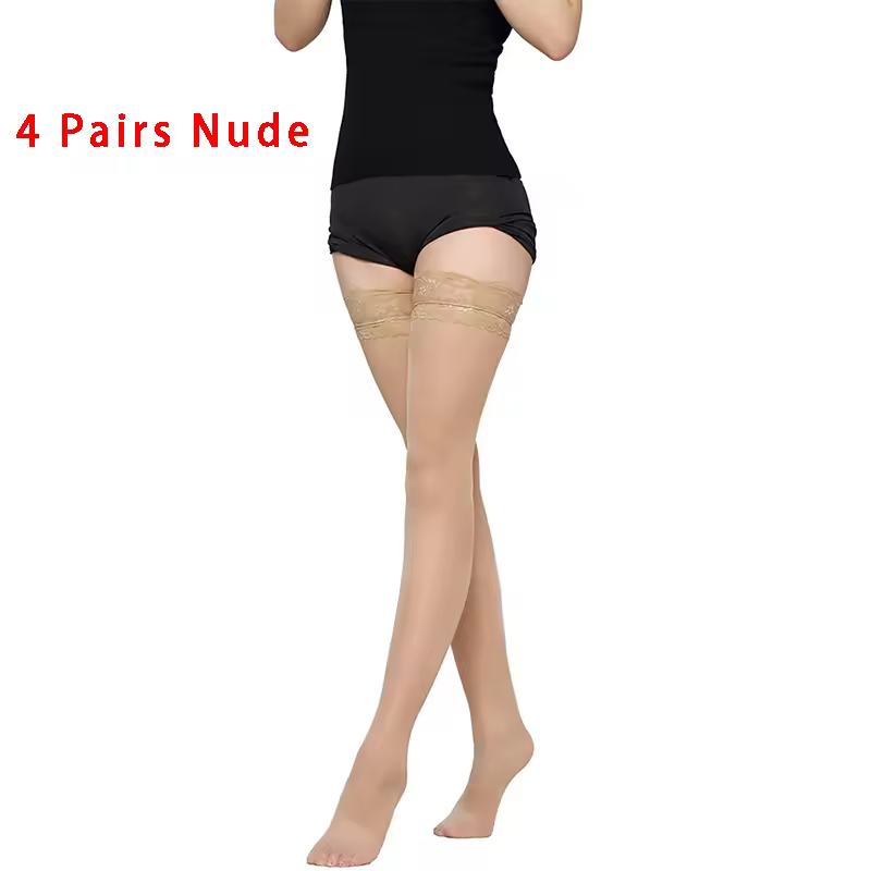 Kave Lace Silicone Anti Slip Thigh Socks Women Black/White Stocking For Women Thigh High Stockings Sexy Long Socks - Image 19