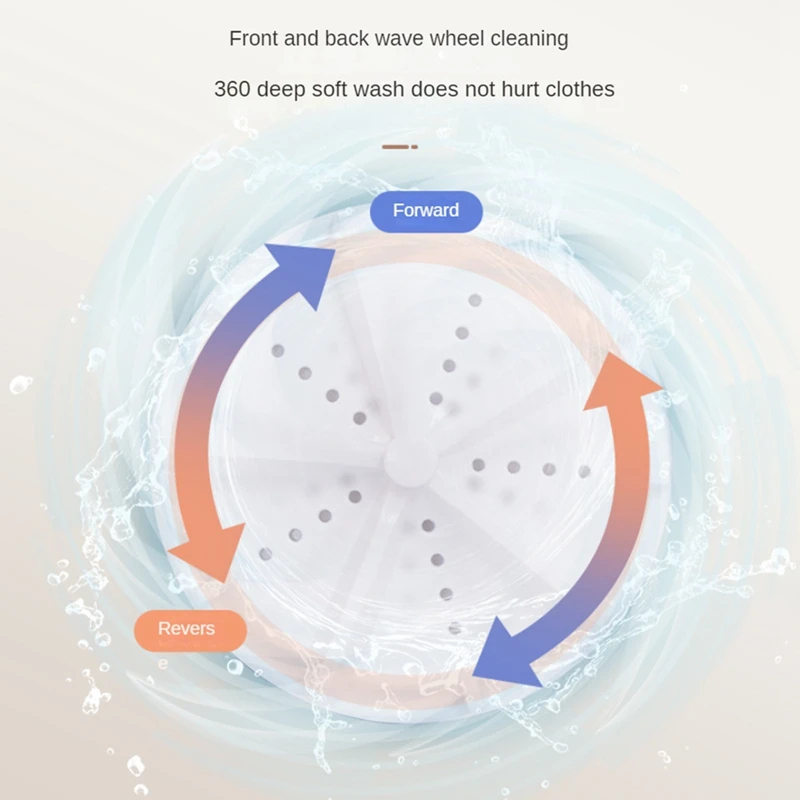 휴대용 초음파 터빈 미니 세탁기, 흡입 컵 포함, 가정 여행 RV 아파트