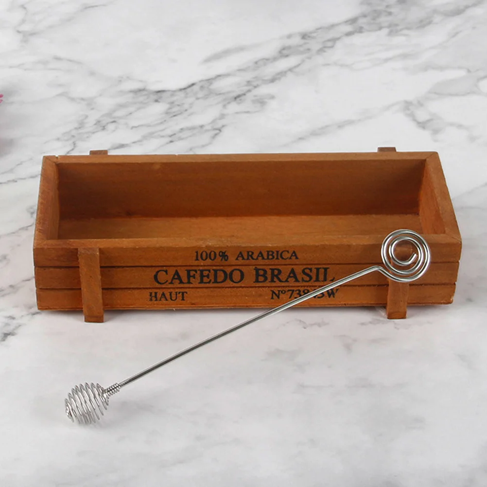 

2pcs Stainless Steel Stirrer Long Handle Spiral Mixing Stick For Barber Shop Reusable Corrosion Proof Heat Resistant Tool