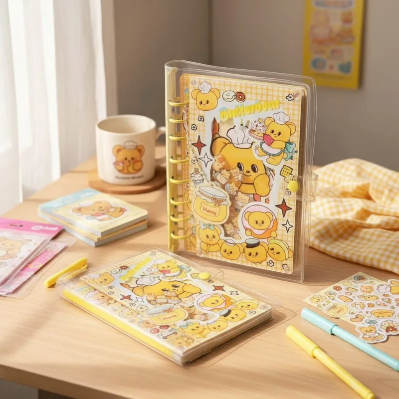 Acrylic Shake Book Rustling A5 A7 Winnie the Pooh Cartoon Sketch Diary Handbook Student Stationery Friends Sticker Kawaii Gift view 6