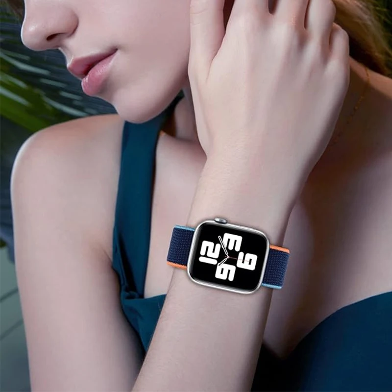 Correa de nailon para Apple Watch, banda de 44mm, 40mm, 49mm, 45mm, 41mm, 42mm, 46mm, pulsera para iwatch Series Ultra 10, 9, 8, 7, 6, 5, se, 4, 3, 2