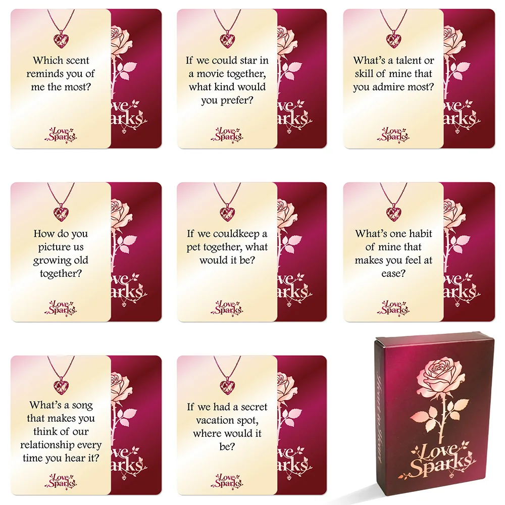 1Deck Couple Conversation Game Cards – Romantic Interactive Card Game for Lovers, Date Night, Bedroom or Valentine’s Gift