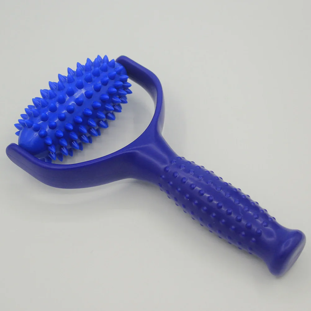 Spiked Massage Ball Roller Stick Yoga (Blue) Back Massager Tool Home Neck Handheld Leg Eye