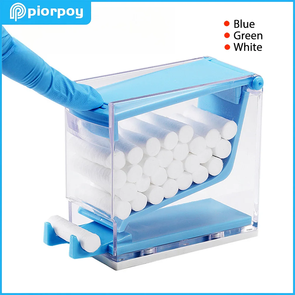 PIORPOY Dental Cotton Roll Dispenser Holder Press Style Dentistry Swabs Organizer Boxes Orthodontics Odontologia Products