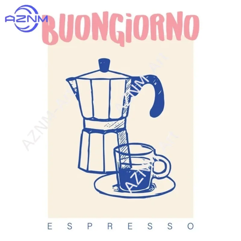 1 Stück Moderne Trendige Retro Vintage Pasta Kaffee Espresso Wandkunst Drucke Leinwand Gemälde Poster Bild für Büro Heim Dekoration