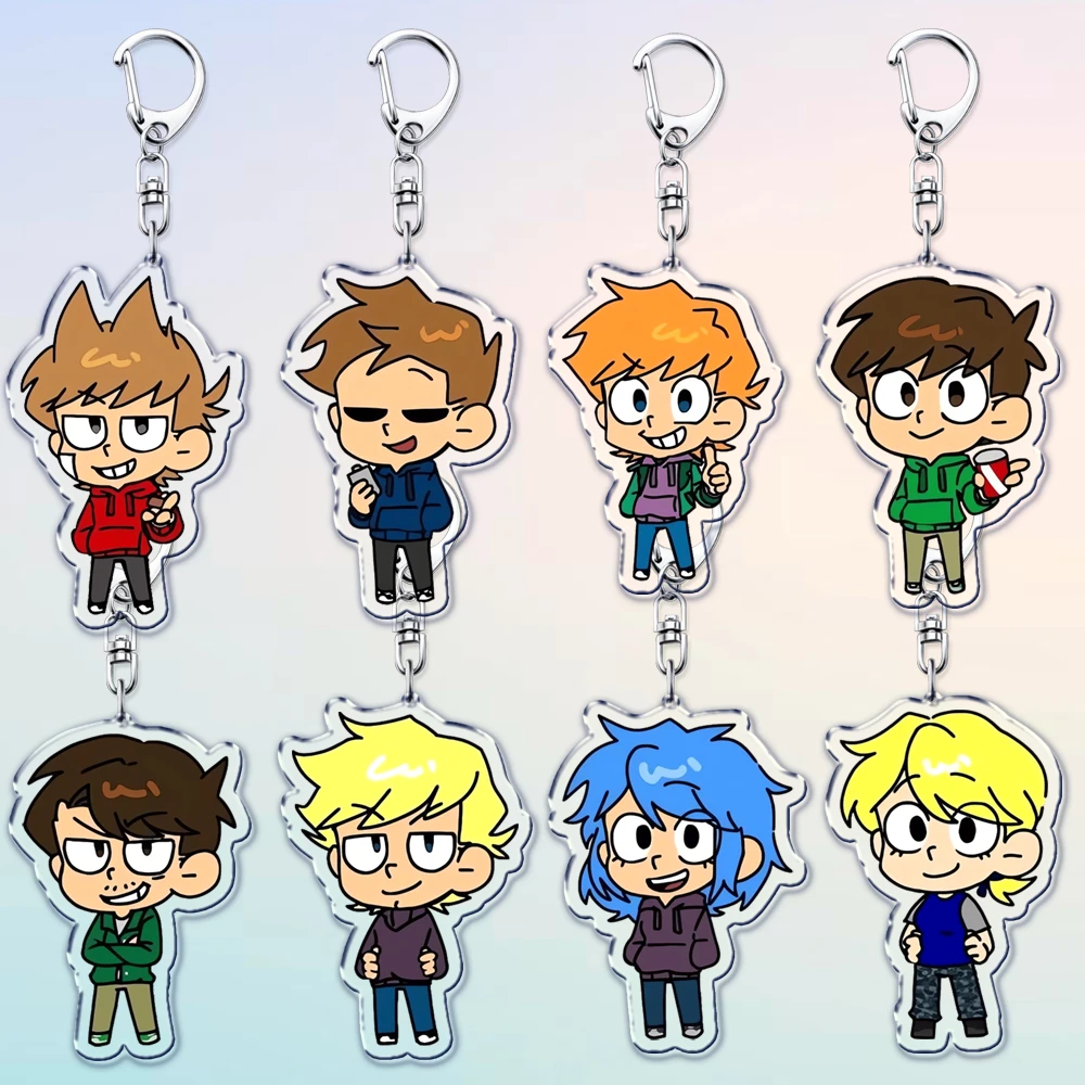 Cartoon-Anime-Schlüsselanhänger für Taschen-Accessoires, Eddsworld Tord Ringo Edds Tom Matt Paul Schlüsselringe, Schmuck für Gamer, Fans, Freunde, Geschenke
