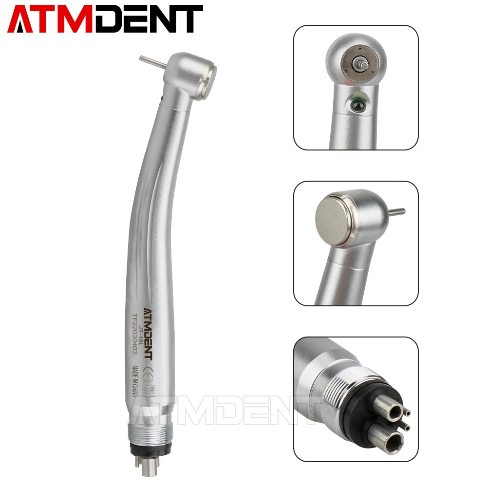 Dental E-Generator Led High & Low Speed Handpiece Kit Standard Head Straight Contra Angle Air Turbine Three Water Spary Fit NSK