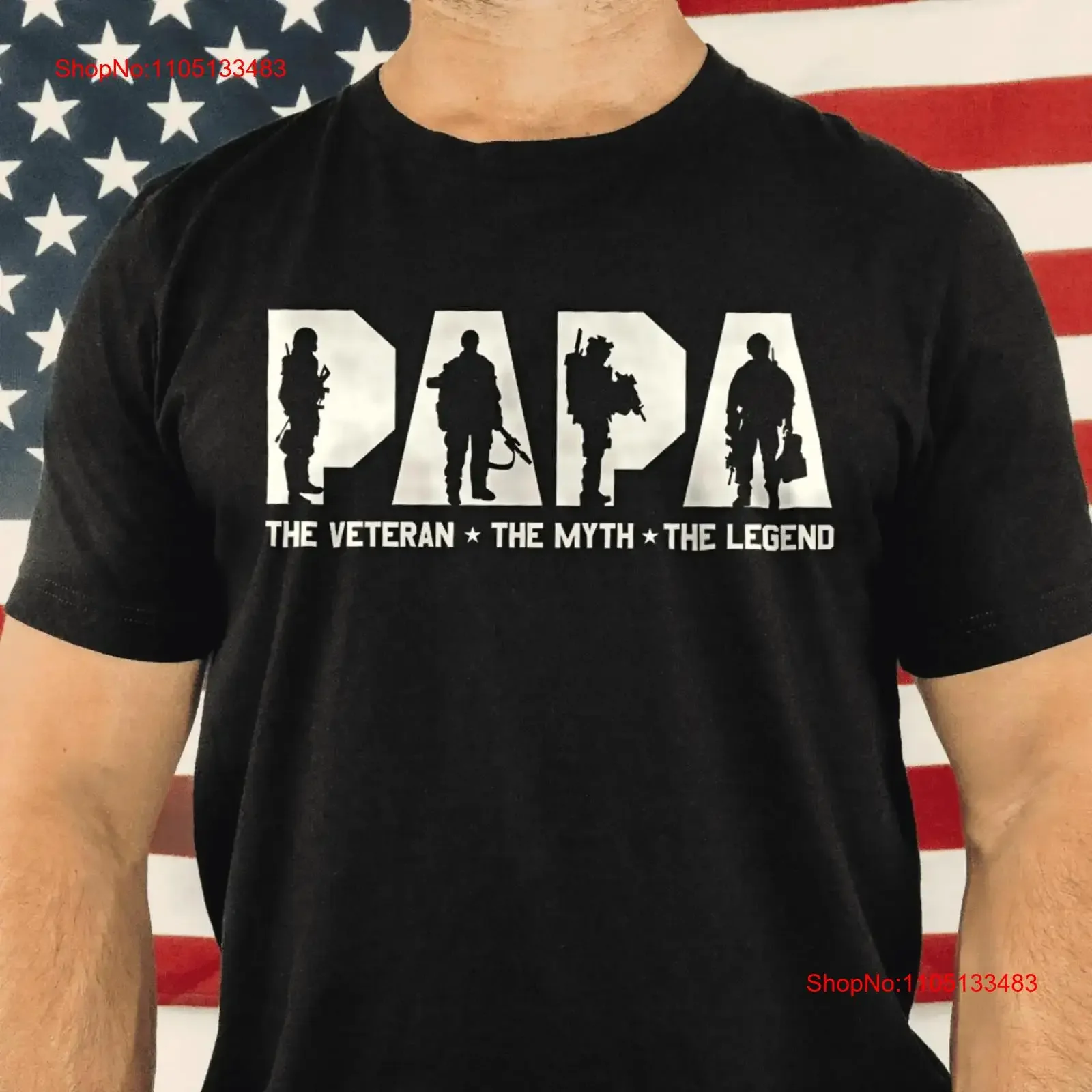

Papa Veteran the Myth Legend T Shirt Dad Fathers day gif vintage Washed fashion Stylish Comfortable homme Unisex graphic