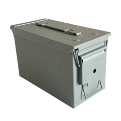 Caja de munición de acero para almacenamiento de munición y objetos de valor, caja de munición de Metal, militar y del ejército, impermeable a largo plazo, 50 Cal