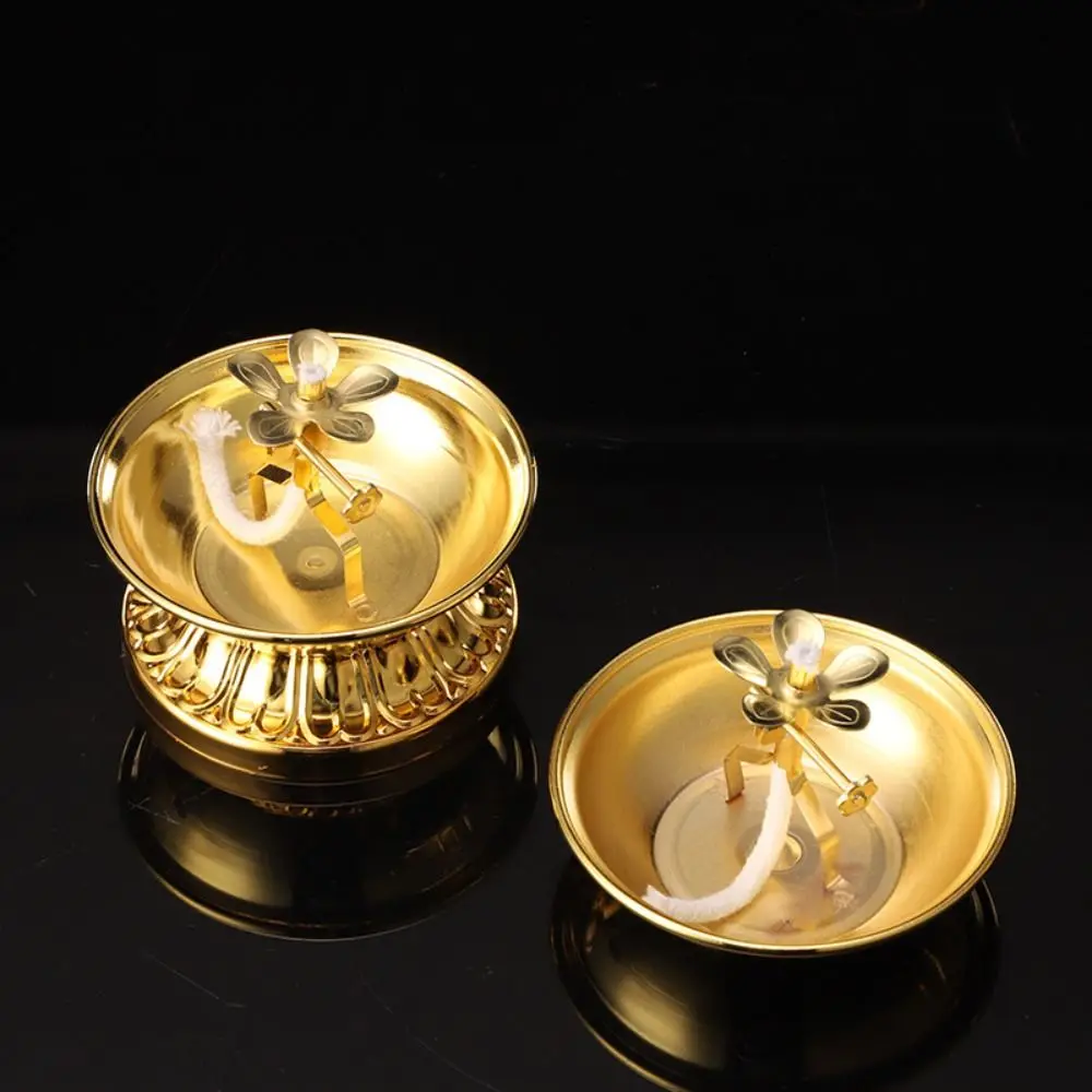 Fotang Adjustable With Wick Oil Lamp Lotus Alloy Wick Base Wick Holder Buddha Supplies Wick Stand