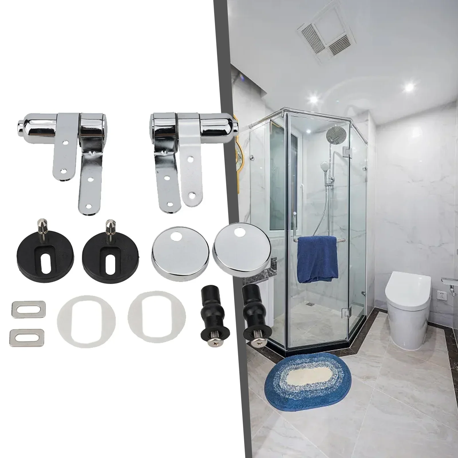 Toilet Cover Connecting Two-button Quick-release Hinge Stainless Steel 1.0-2.0N·m Two-button Quick-release Hinge Bathroom Parts