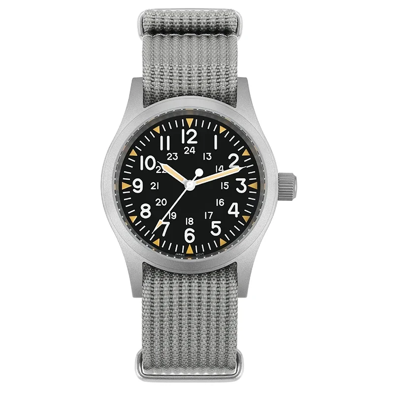 Militado ML05 38mm Military Watch Miyota 2035 Movement Domed Sapphire Crystal C3 Green Luminous 10Bar Waterproof Vintage Watches image 3