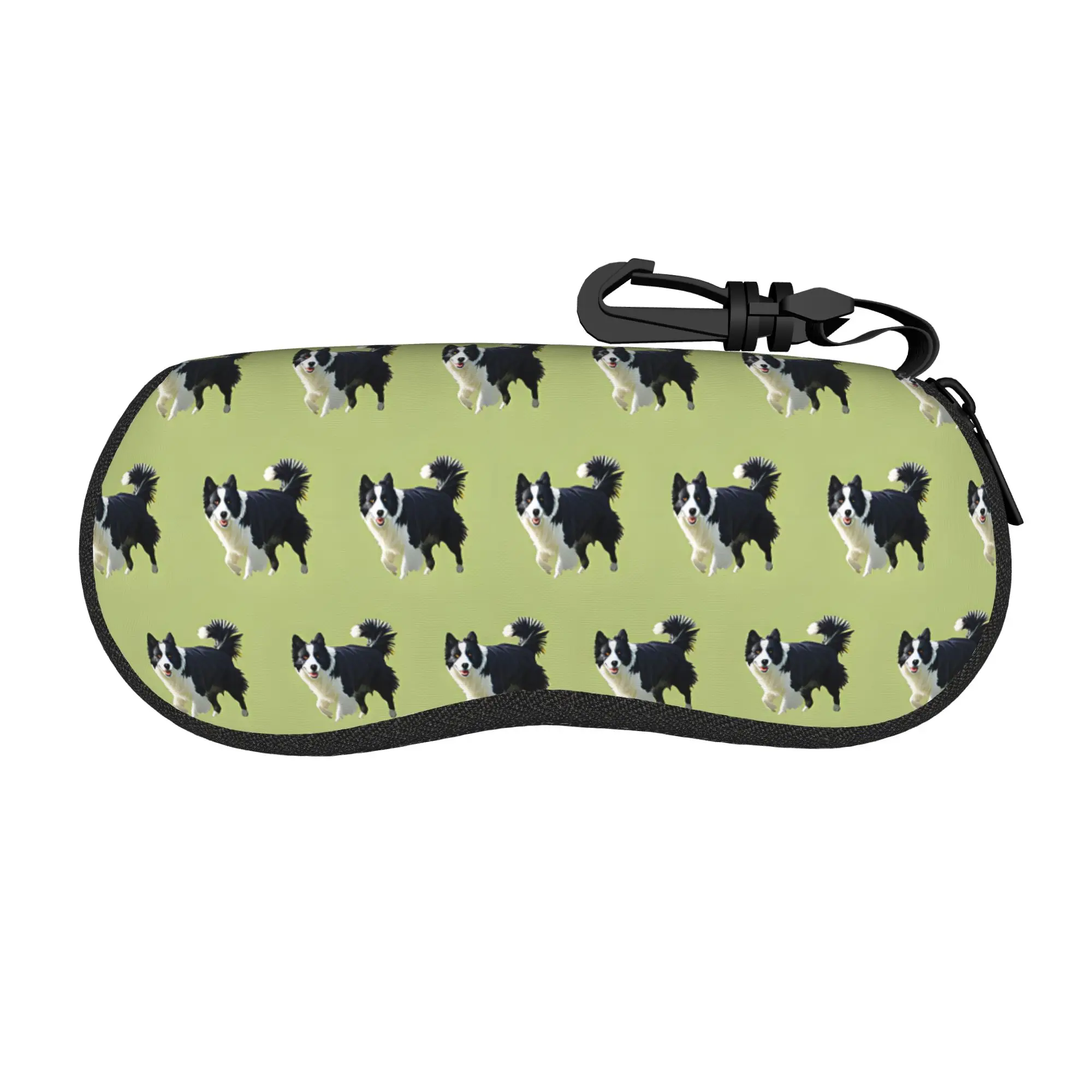 Cartoon Border Collie puppy dog Merch Glasses Case for Women Protective Zipper  Eyewear Box Ins Eyewear Container