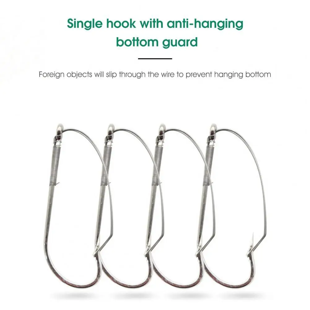 10Pcs/Box Hard Fishing J Hook  Sturdy Long Service Life Single Hook  Portable Fishing J Hook