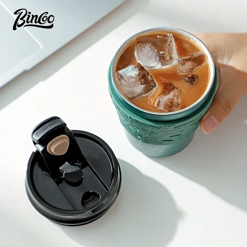 

Bincoo portable coffee mug Large capacity accompanying water cup stainless steel women's high appearance level thermos cup