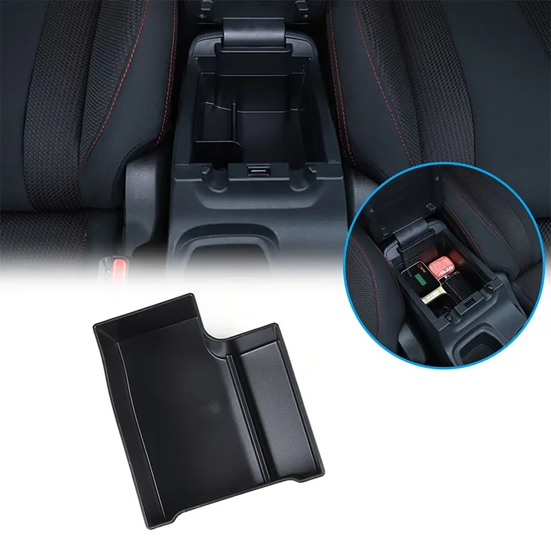 

For Subaru WRX 2022-2023 ABS black car center console armrest box storage box mobile phone tray car interior accessories