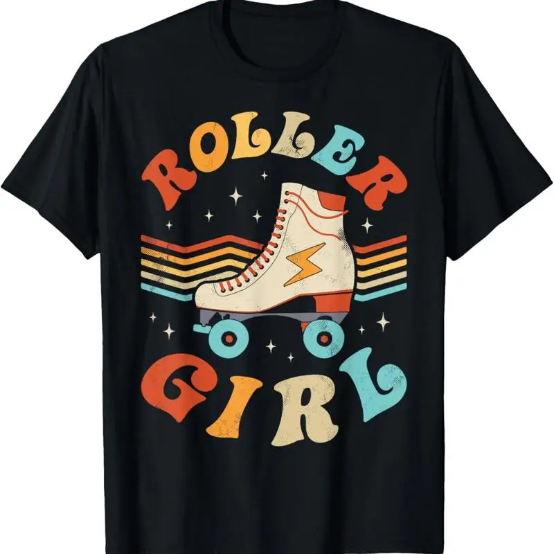 Roller Girl Skater Skating Retro Vintage 70s 80s Skates T Shirt