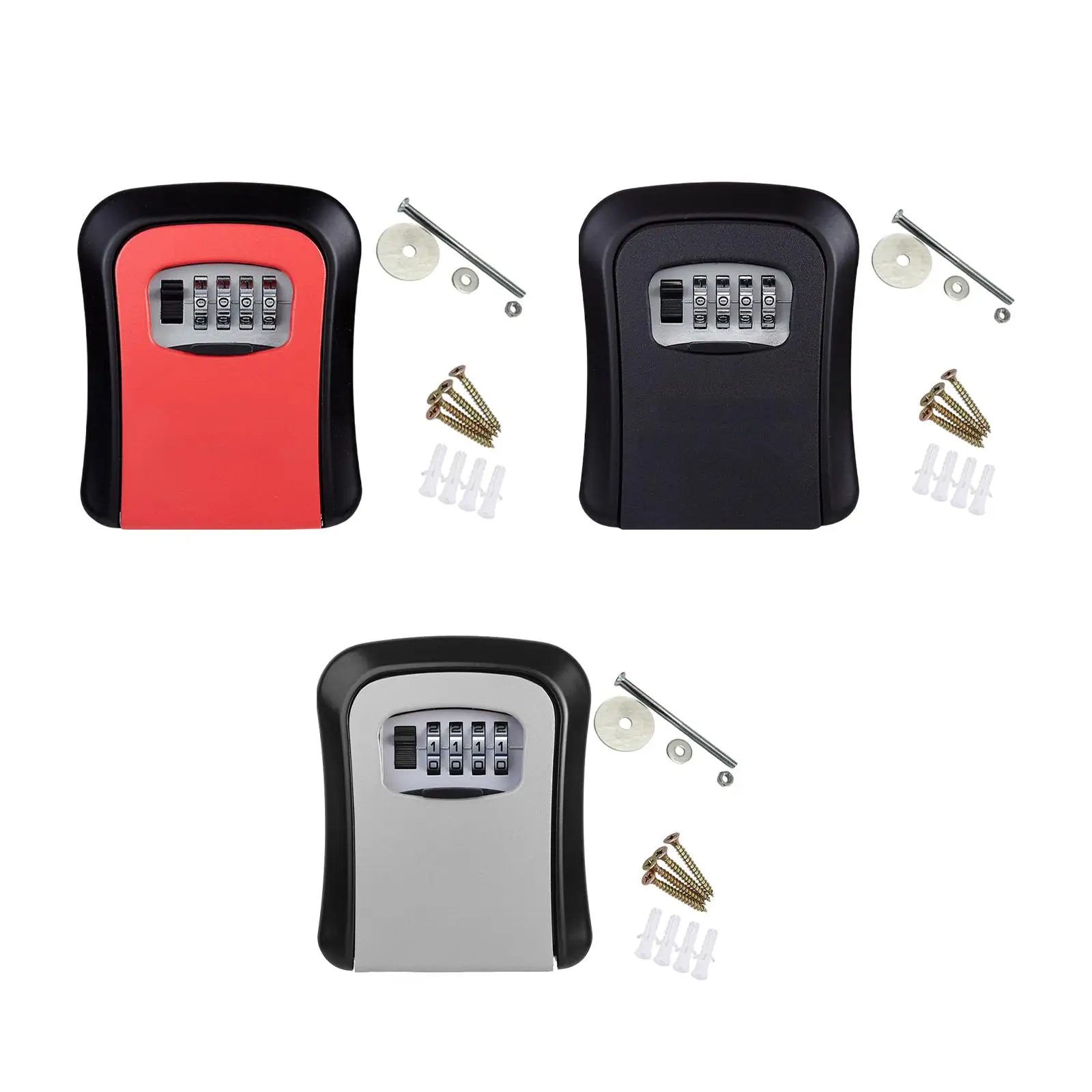 Portable Key Storage Lock Box Mounted Password 4 Digit Combination for Garage Garden House Supplies